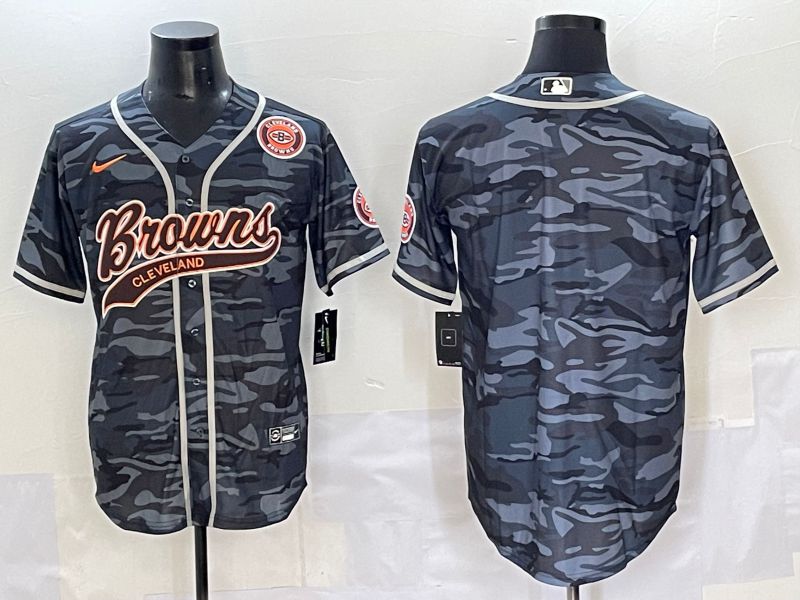 Men 2025 Cleveland Browns Blank Camo Joint Name Nike Limited NFL Jersey style 2->cleveland browns->NFL Jersey